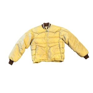 Vintage Comfy Down Puffer Jacket – Men’s Small – Golden Olive – USA Made